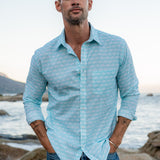 Palm Grove Mens' Organic Shirt in Aqua