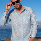 Making Waves Mens' Cotton Shirt in Blue