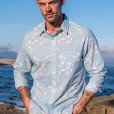 Making Waves Mens' Cotton Shirt in Blue