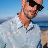 Making Waves Mens' Cotton Shirt in Blue