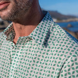 What You See Mens' Cotton Shirt in Green & White
