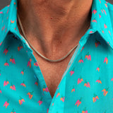 Chilli Blaze Men's Organic Cotton Shirt in Aqua Green