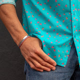 Chilli Blaze Men's Organic Cotton Shirt in Aqua Green