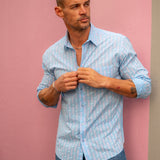 Savannah Spirit  Men's Organic Cotton Shirt in Light Blue