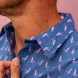 Flight Mode Mens' Organic Cotton Shirt in Dusky Blue