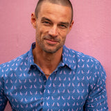 Flight Mode Mens' Organic Cotton Shirt in Dusky Blue