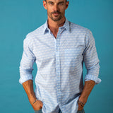 Palm Grove Mens' Organic Shirt in Light Blue
