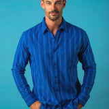Lucked Up Mens' Cotton shirt in Blue