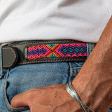 Tulum Mens' Leather Braided Belt in Black