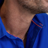 Plain Poplin Mens' Organic Cotton Shirt in Cobalt