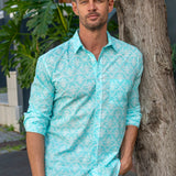 U Got The Love Mens' Cotton Shirt in Turquoise