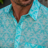 U Got The Love Mens' Cotton Shirt in Turquoise