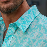 U Got The Love Mens' Cotton Shirt in Turquoise
