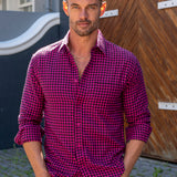 Kasol Mens' Check Shirt in Pink & Black