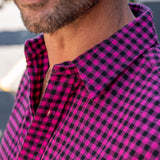Kasol Mens' Check Shirt in Pink & Black