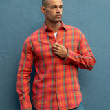 Lock & Load Men's Check Shirt in Orange