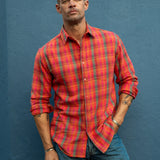 Lock & Load Men's Check Shirt in Orange