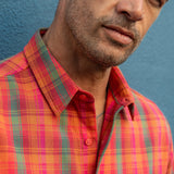 Lock & Load Men's Check Shirt in Orange