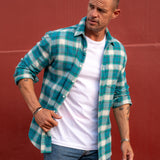 Green Street Mens' Check Shirt in Green