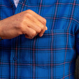 The Under Boss Mens' Check Shirt in  Blue