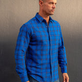 The Under Boss Mens' Check Shirt in  Blue
