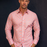 Siamese Sunset  Men's Organic Cotton Shirt in Pink