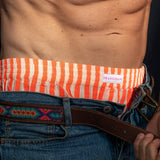 Mens' Cotton Boxer Shorts Orange Stripe