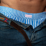 Mens' Cotton Boxer Shorts Blue Stripe
