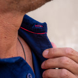 Corduroy Mens' Organic Cotton Shirt in New Navy & Electro Pink