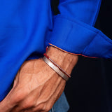 Men’s Brushed Cotton Shirt in Reflex Blue with Bright Orange Trim