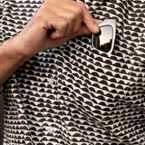 Half Moon Horizon Mens' Cotton Shirt in Black & White