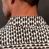 Half Moon Horizon Mens' Cotton Shirt in Black & White