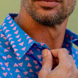 Just Tri Mens' Cotton Shirt in Blue & Pink