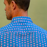 Just Tri Mens' Cotton Shirt in Blue & Pink