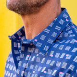 New World Order Mens' Cotton Organic Shirt in Blue