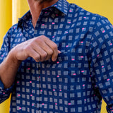 New World Order Mens' Cotton Organic Shirt in Blue