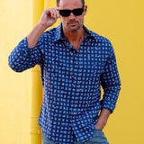 New World Order Mens' Cotton Organic Shirt in Blue
