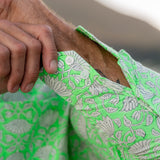 Agonda Tide Mens' Cotton Shirt in Electric Green