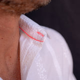 Las Salinas Blanca Mens' Cotton Shirt with Pink trims