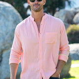 Twice as Nice Mens' Cotton Shirt in Coral