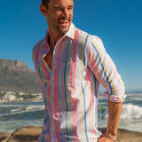 Spectrum Stride Mens' Shirt in White and Multi