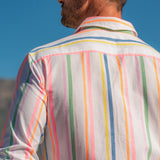 Spectrum Stride Mens' Shirt in White and Multi