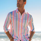 Spectrum Stride Mens' Shirt in White and Multi
