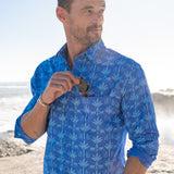 Monkey See, Monkey Do Men's Organic Cotton Shirt in Blue
