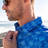 Monkey See, Monkey Do Men's Organic Cotton Shirt in Blue