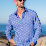 Shell Yeah! Mens' Organic Cotton Shirt in Lilac & Sky Blue