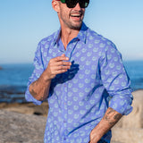 Shell Yeah! Mens' Organic Cotton Shirt in Lilac & Sky Blue