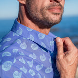 Shell Yeah! Mens' Organic Cotton Shirt in Lilac & Sky Blue