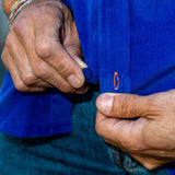 Corduroy Mens' Organic Cotton Shirt in Electric Blue