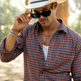 Mens' Check Shirt in Red, White & Blue